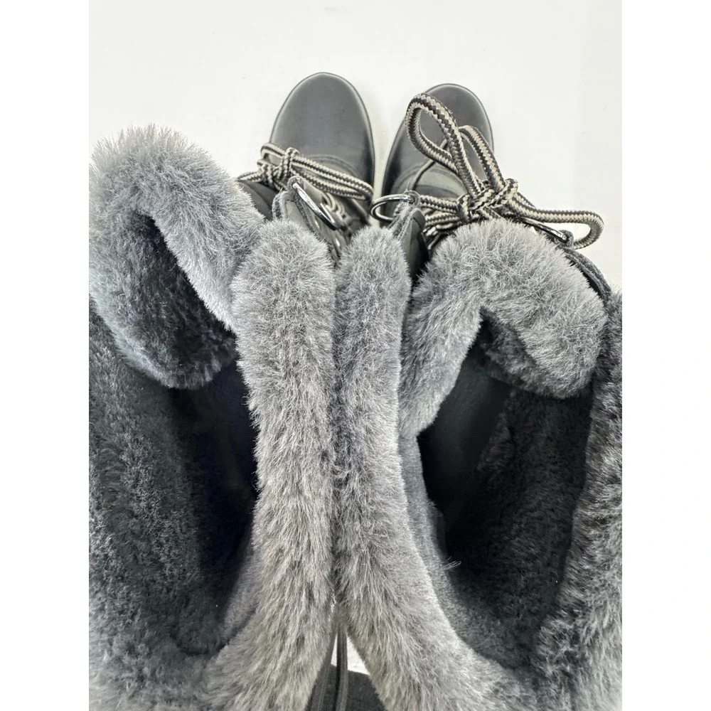 JBU‎ Chilly Winter Boots Women 7M Black Water Resistant Faux Fur Quilt